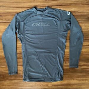 O’NIELL Rashguard Rash Guard Surf Shirt 50+ SPF Grey Gray sz L, fits M